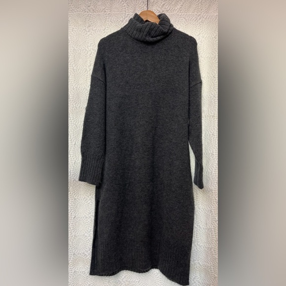 Daily Practice Karigan Sweater Midi Turtleneck Dress Size Small P Dark Gray GUC - Picture 13 of 16